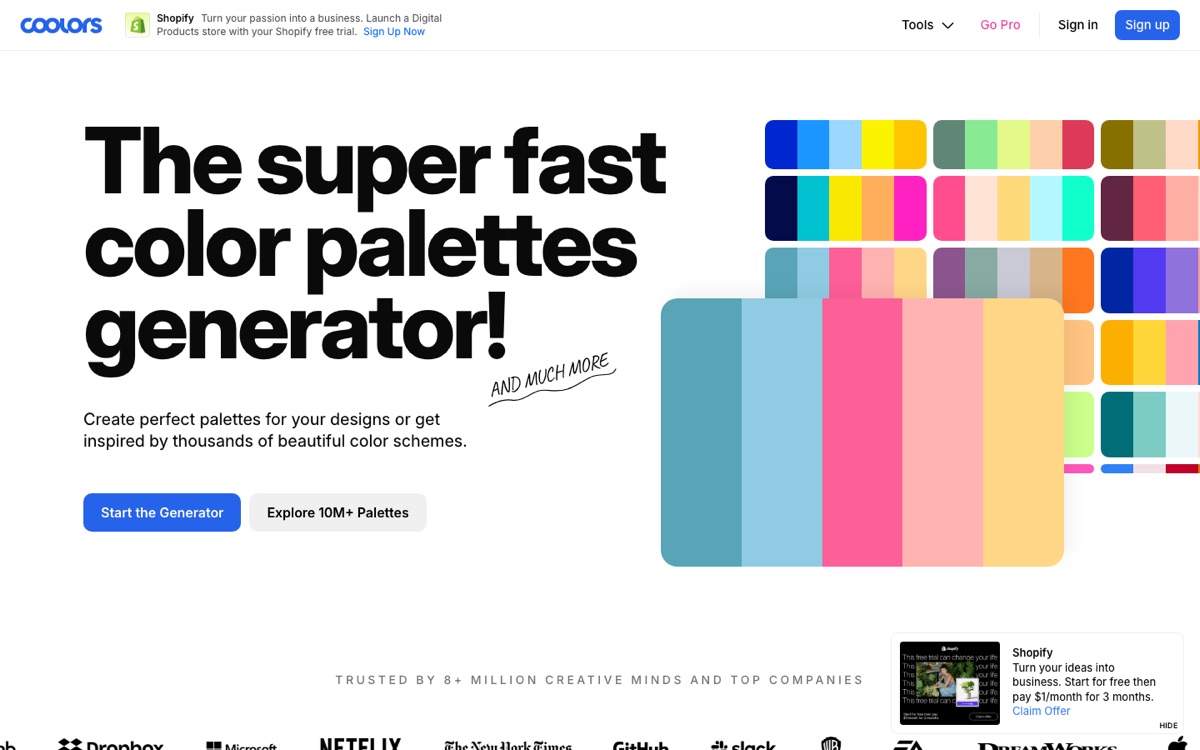 Coolors — fast color palette generator