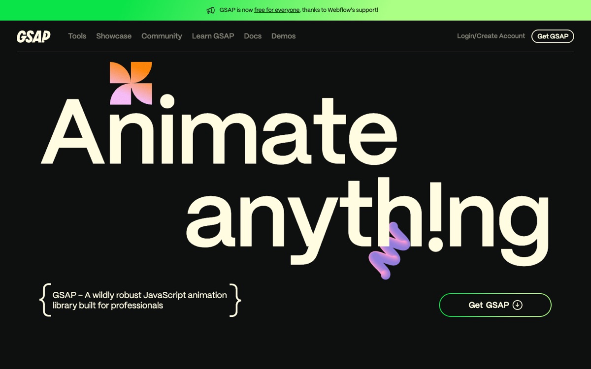 GSAP — Animate anything, the industry-standard JavaScript animation library