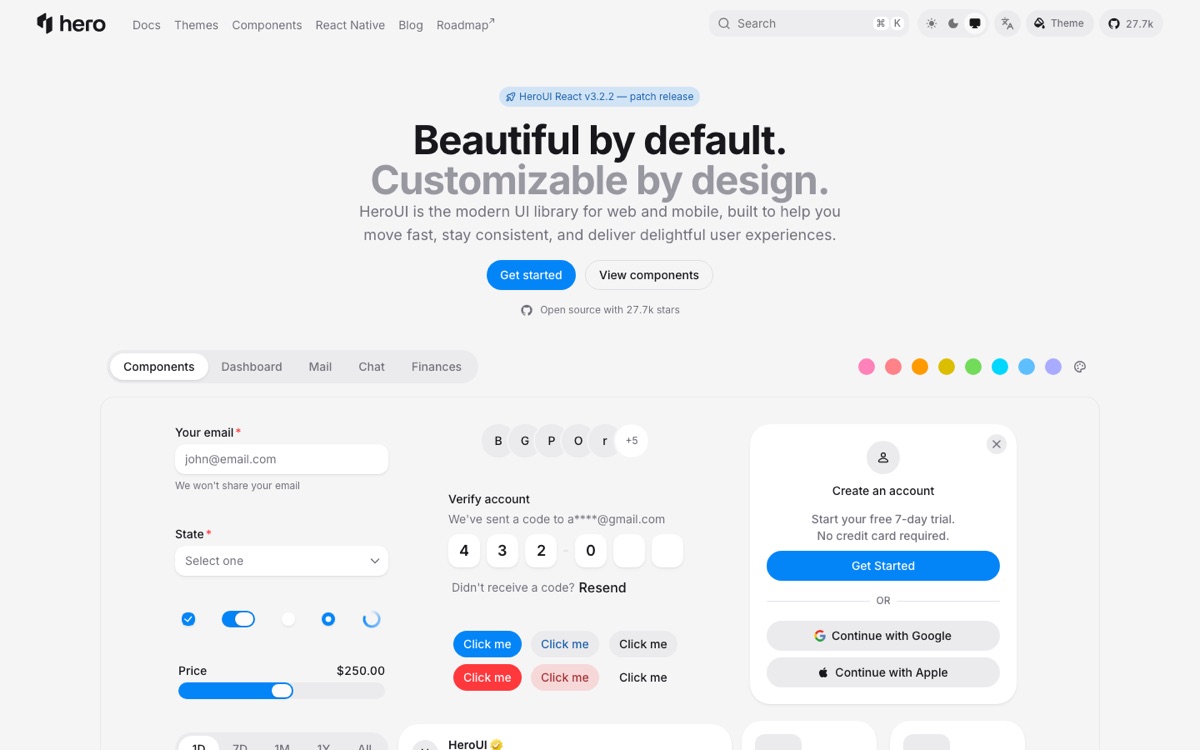 HeroUI — open-source React component library